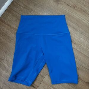 LULU LEMON BLUE BIKER SHORTS
